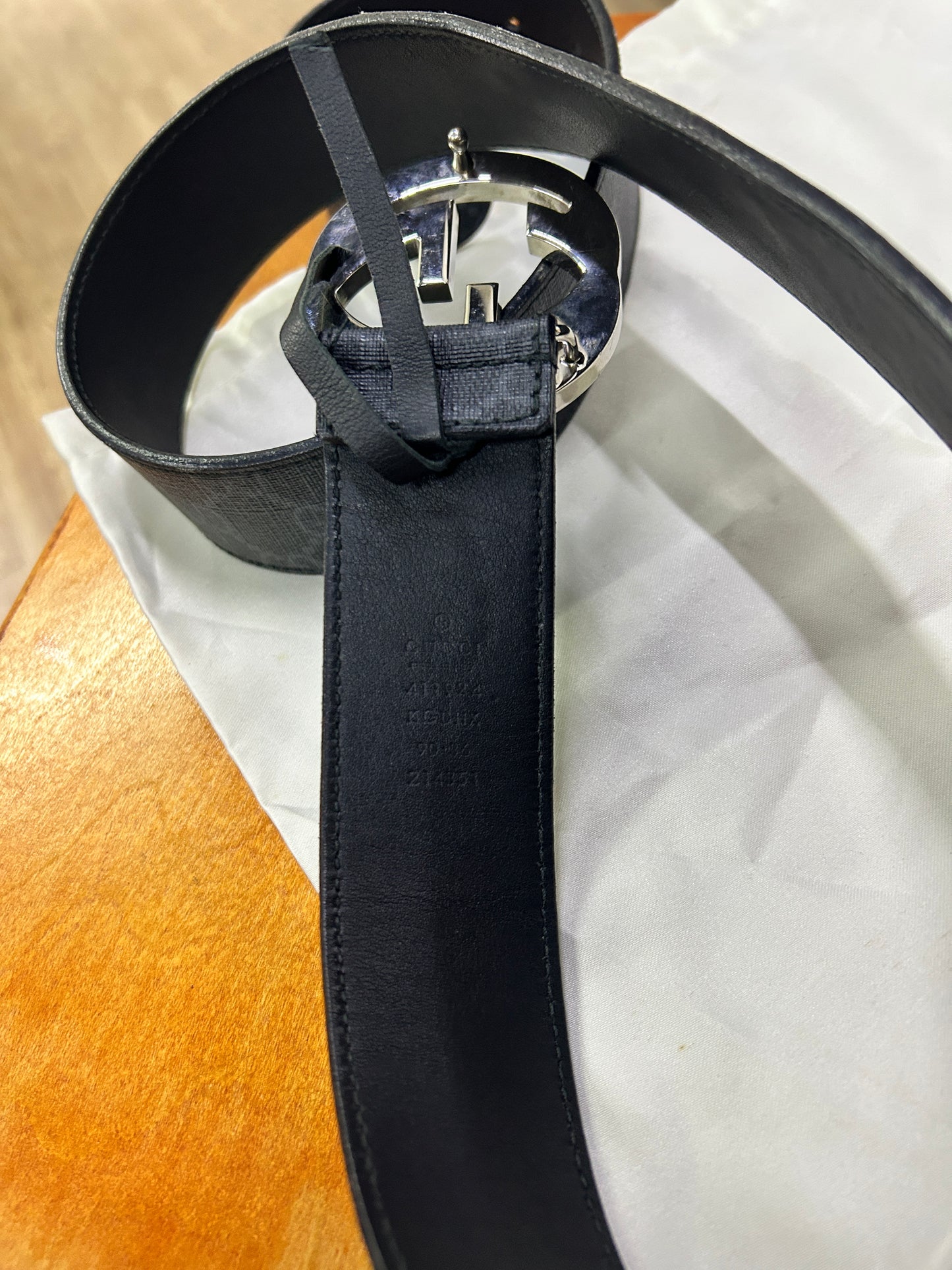 Gucci GG Black Monogram Belt Preowned