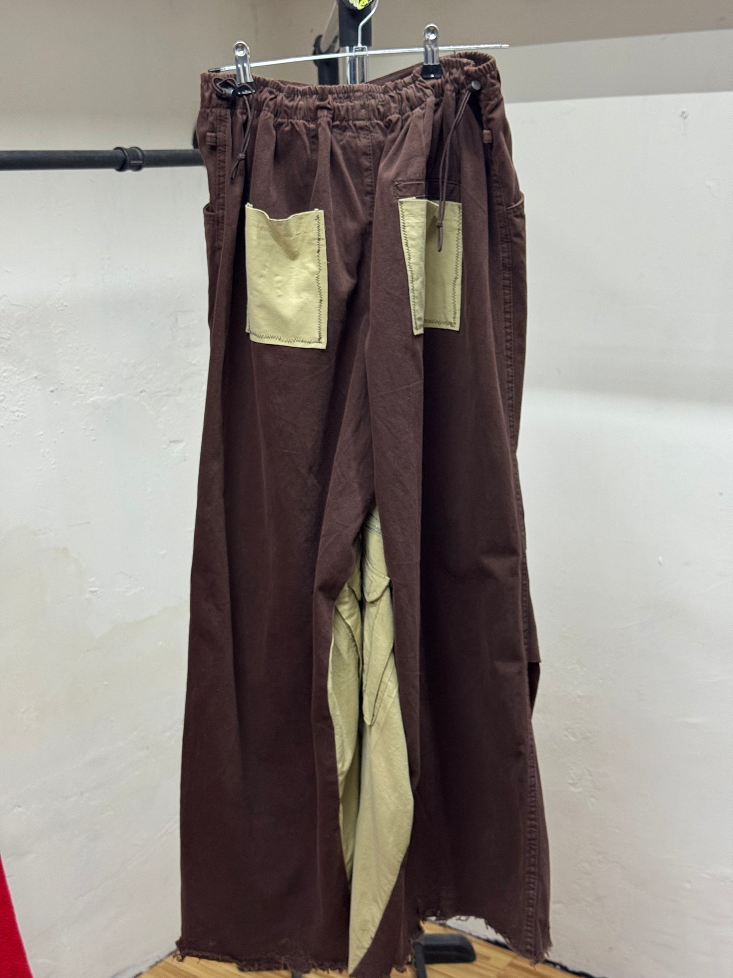 Hick Ripped Bi Color Wide Leg Jeans