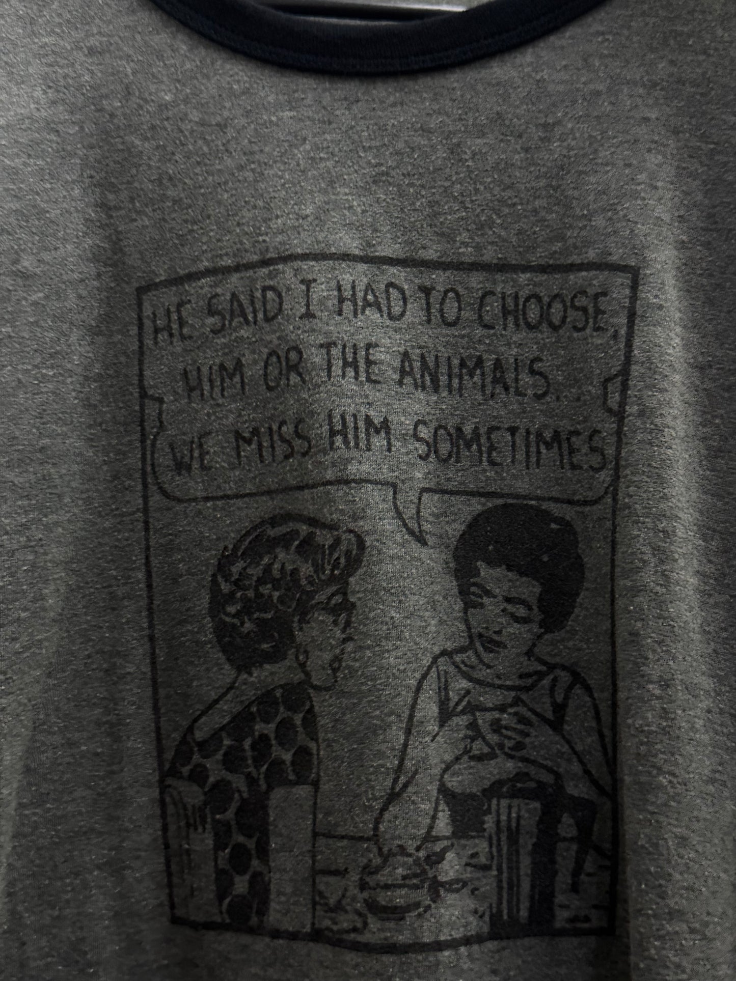 Retro Print Dark Gray Tee