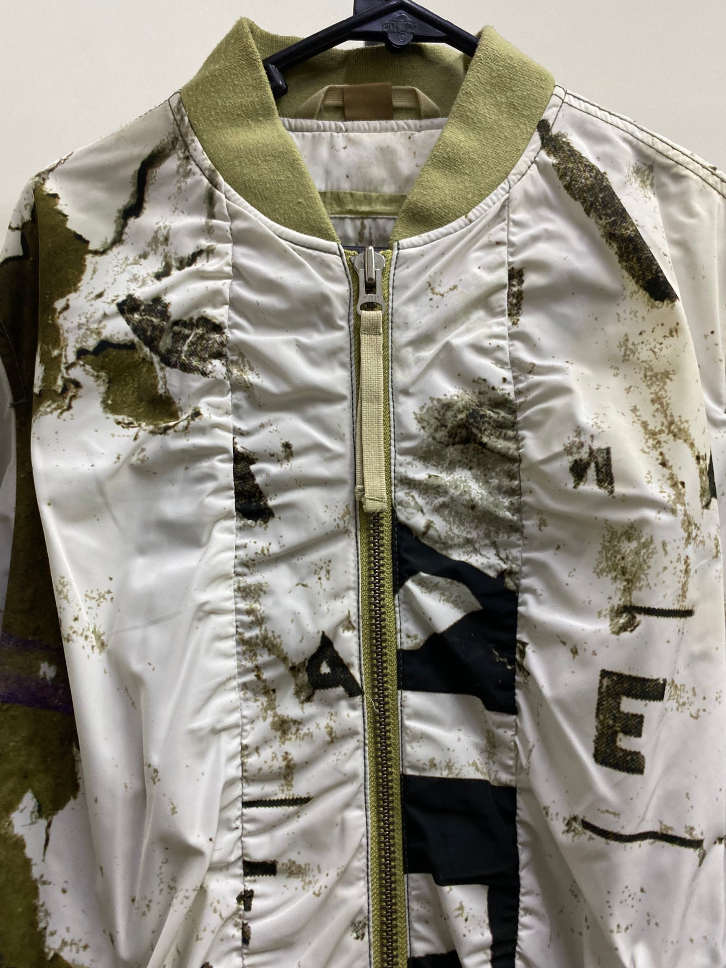 True Religion White & Green Zip-Up Jacket