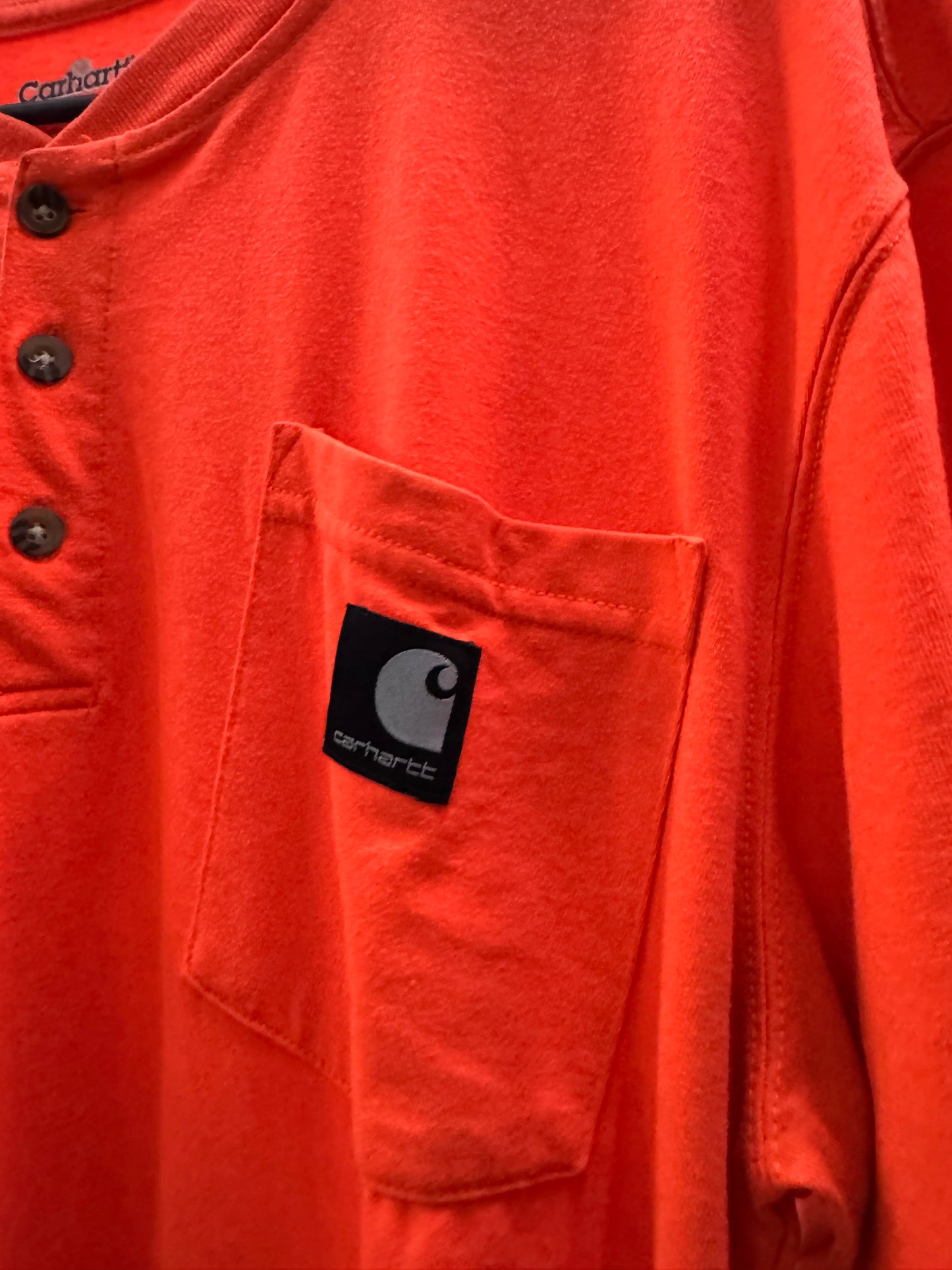 Carhartt Bright Orange Button Up Shirt