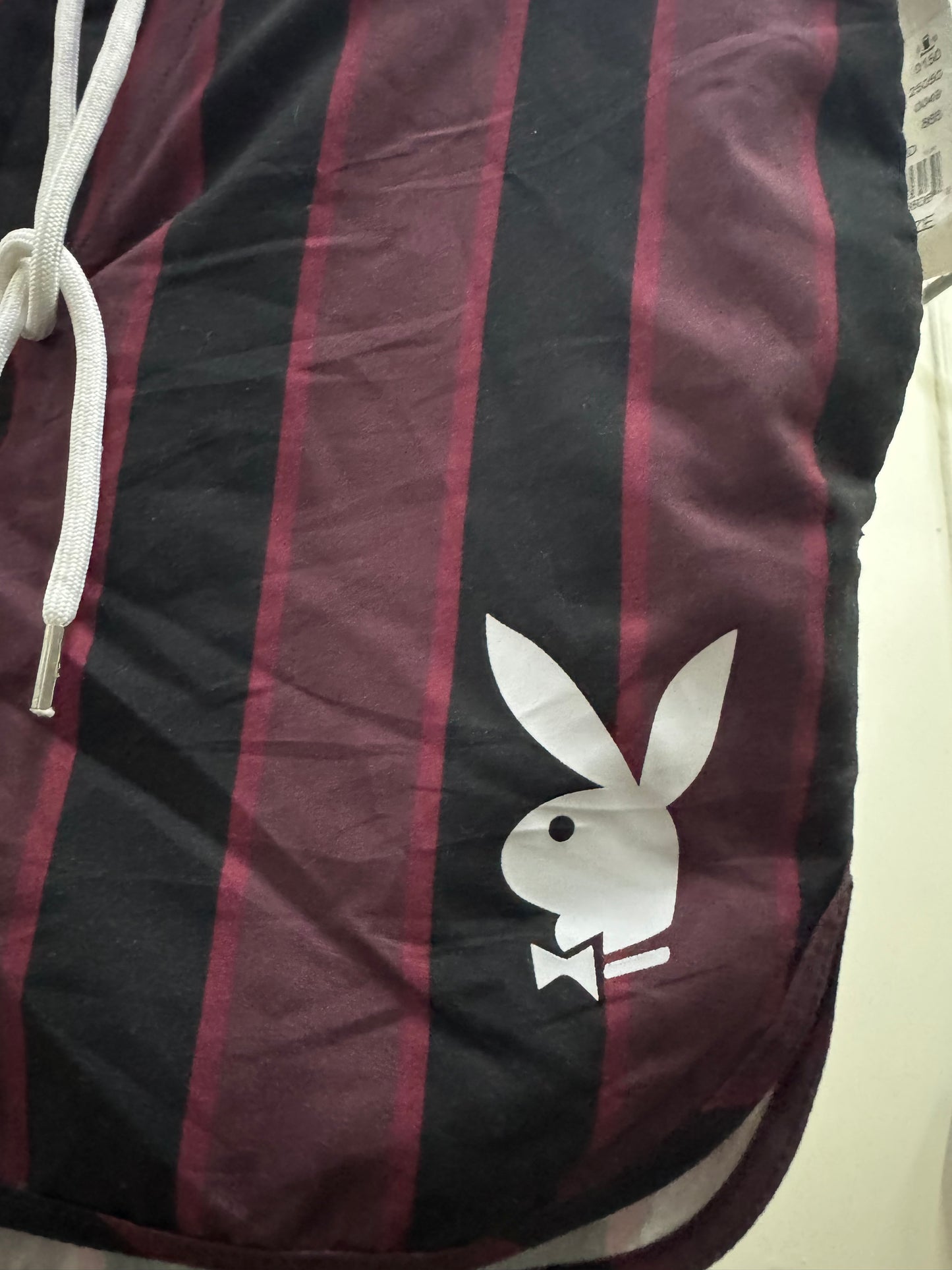 Playboy Black & Burgundy Stripes Shorts