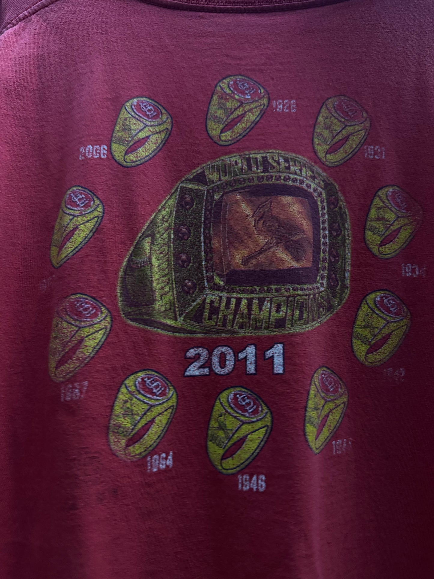 Majestic 2011 World Series Champions Light Red Tee