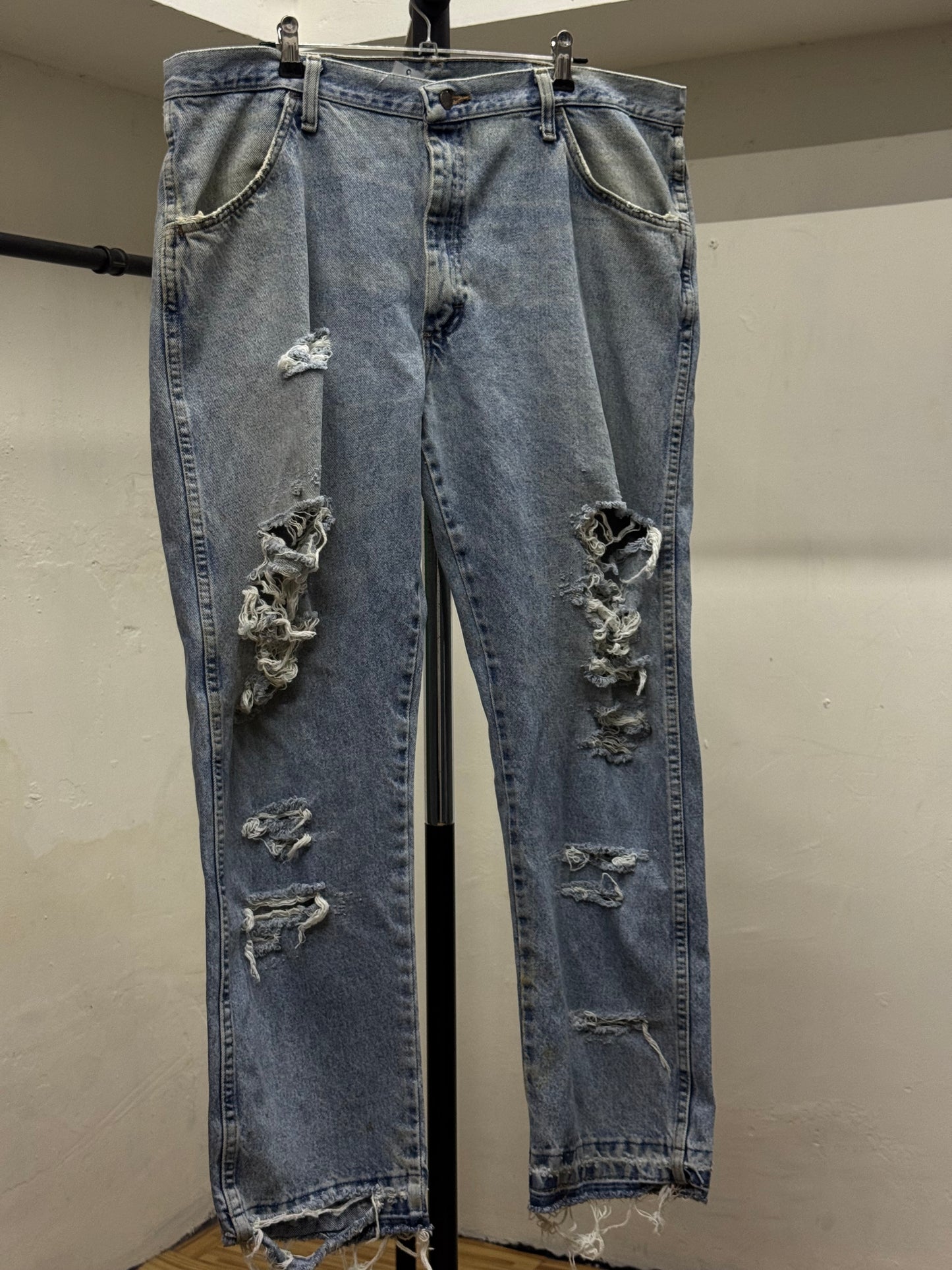 Rustler Ripped Light Blue Denim Jeans