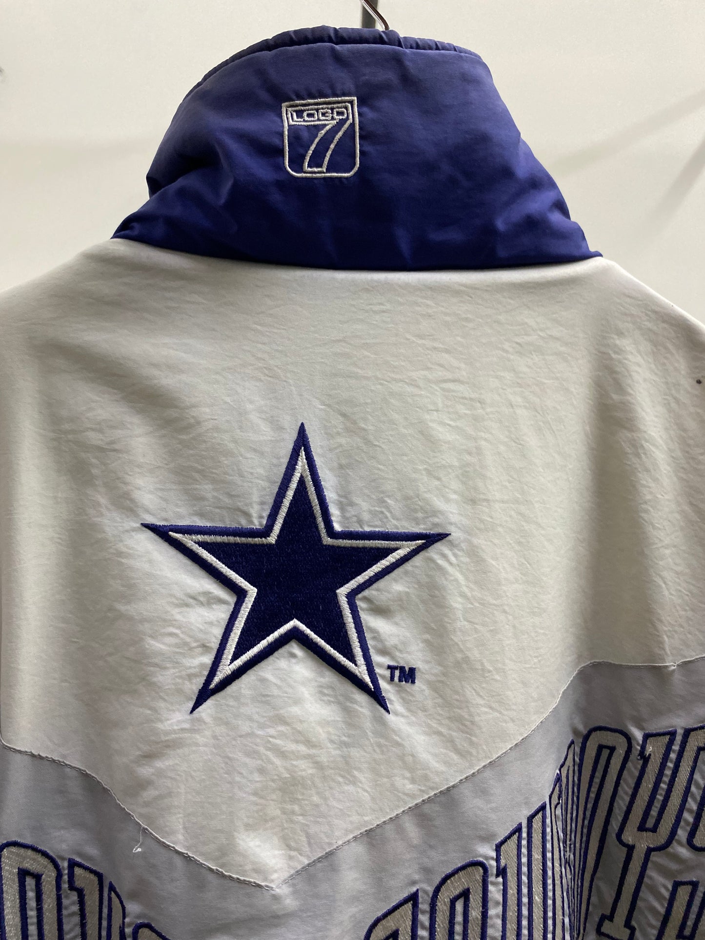 Logo 7 NFL Cowboys High Neck Blue & White Puffer Jacket