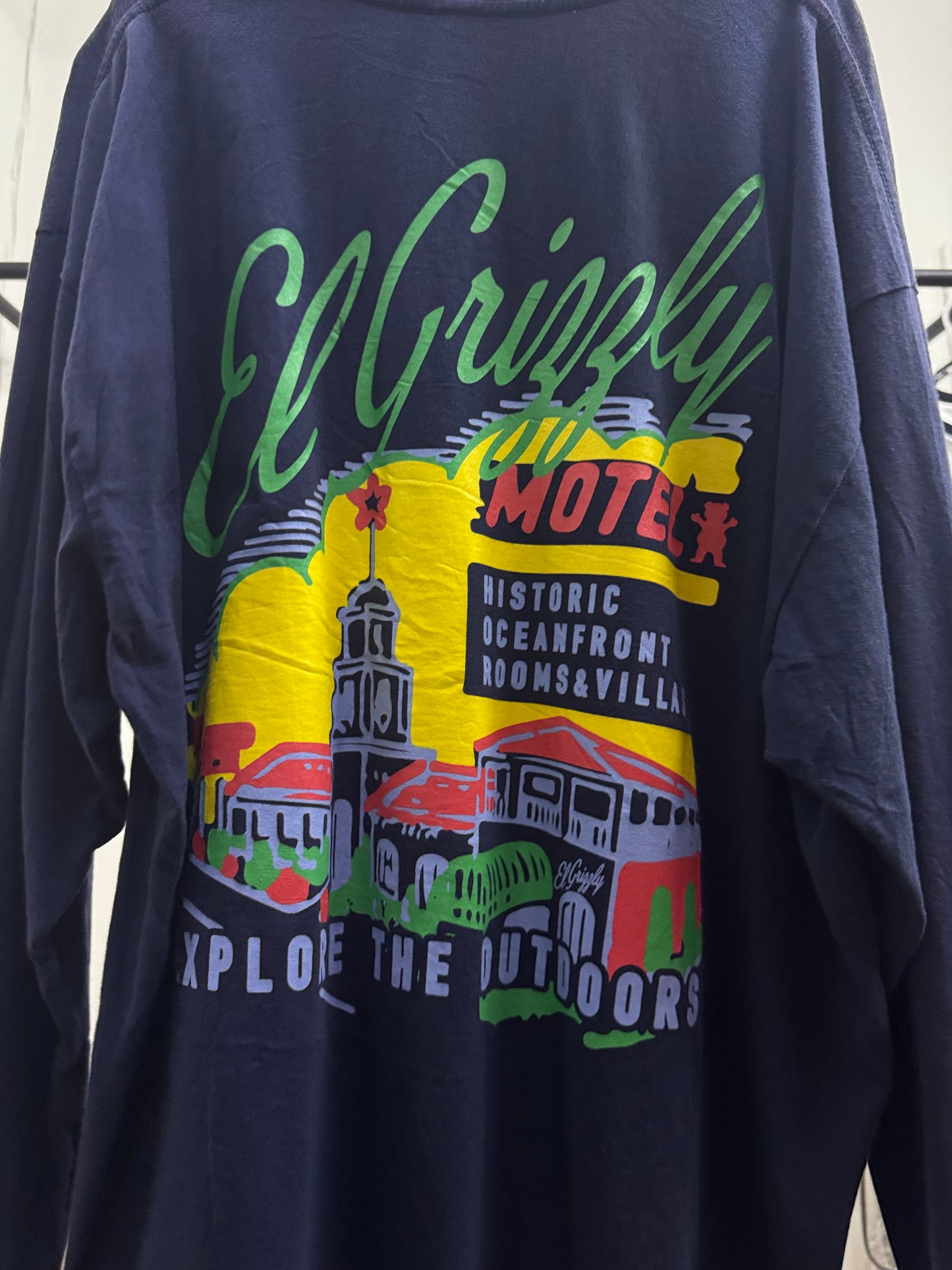 El Grizzly Motel Long Sleeve Dark Blue Shirt