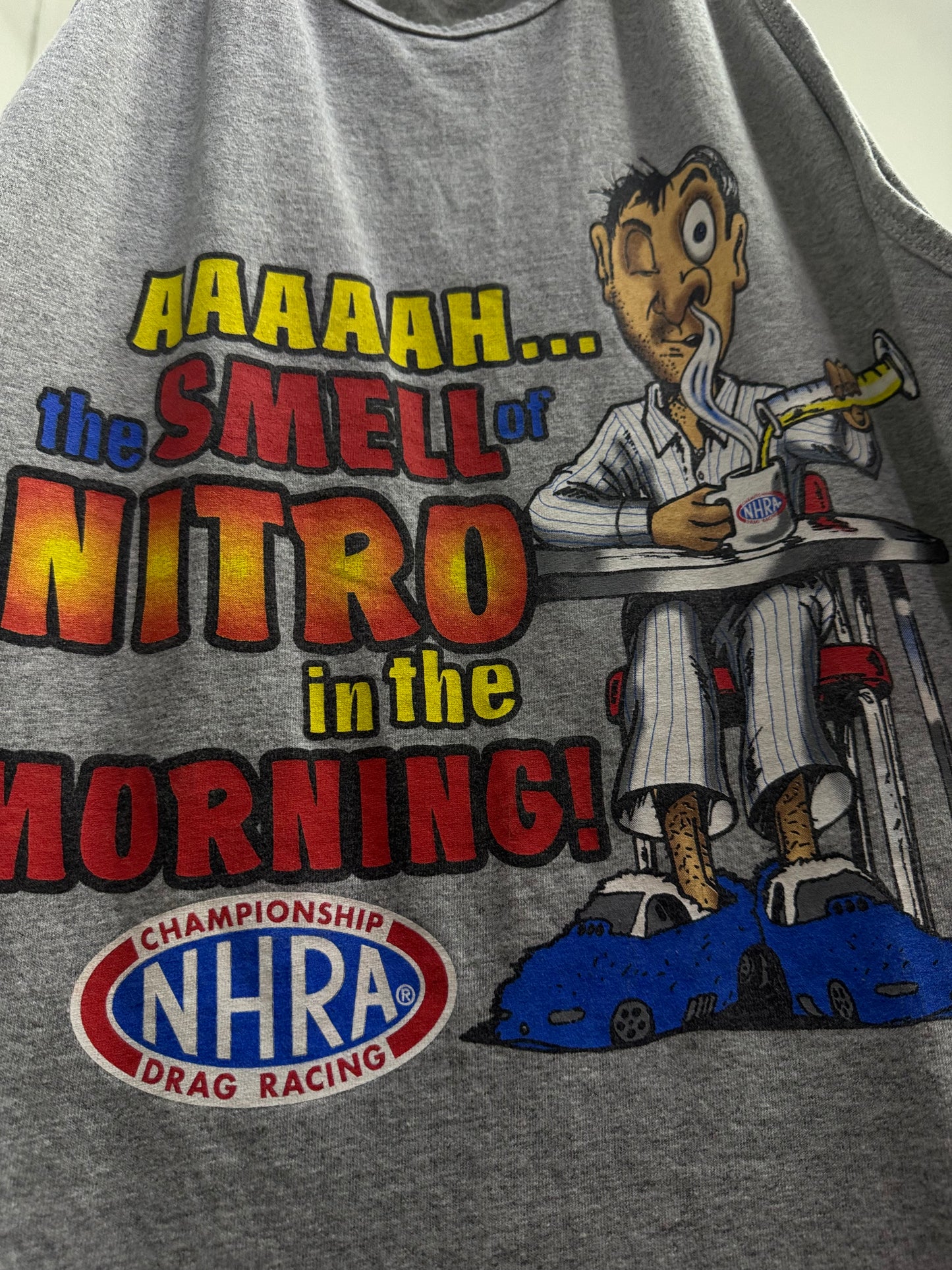 Championshir Drag Racing Light Gray Graphic Tank Top