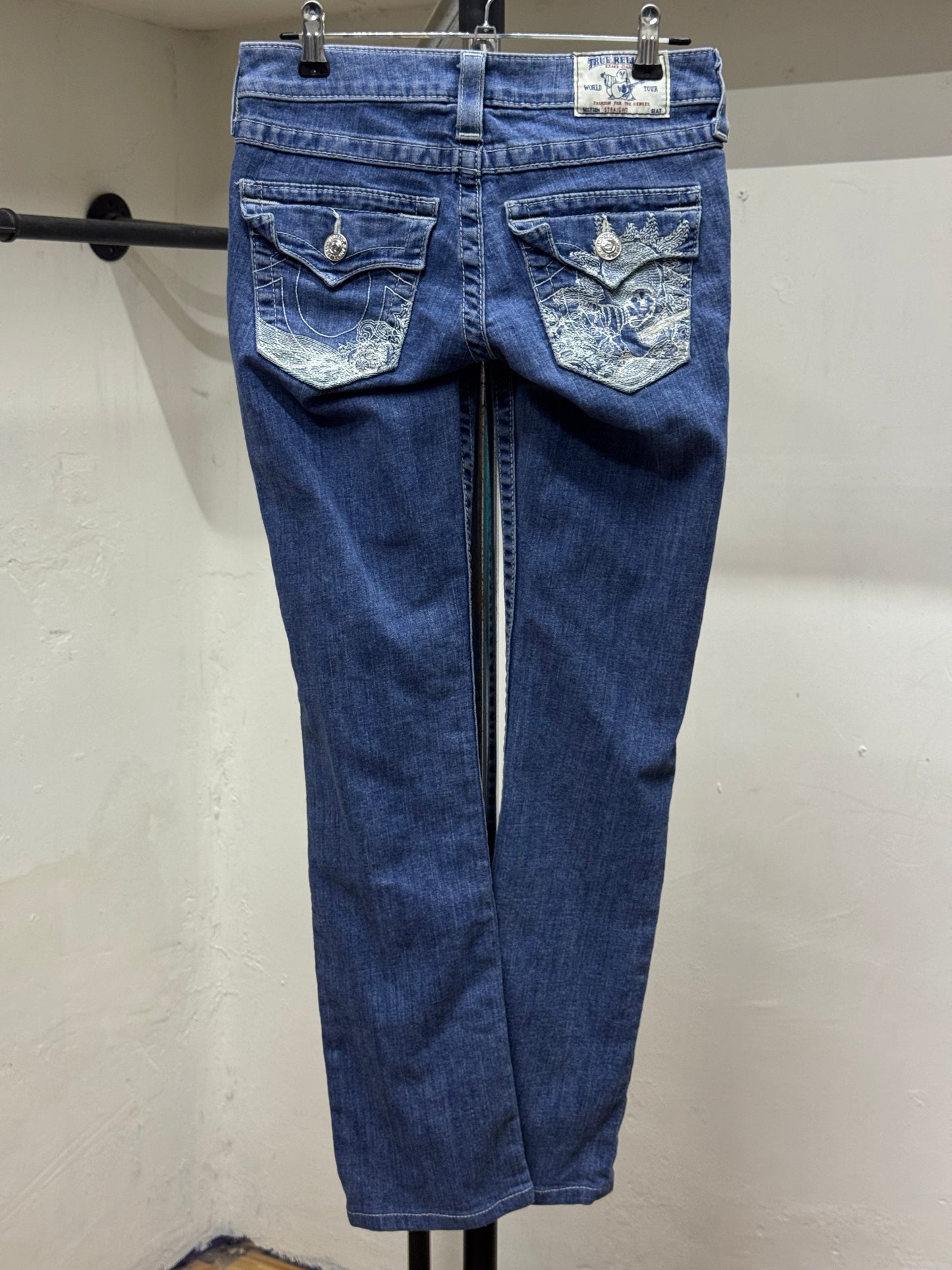 True Religion Back Pattern Blue Denim Jeans