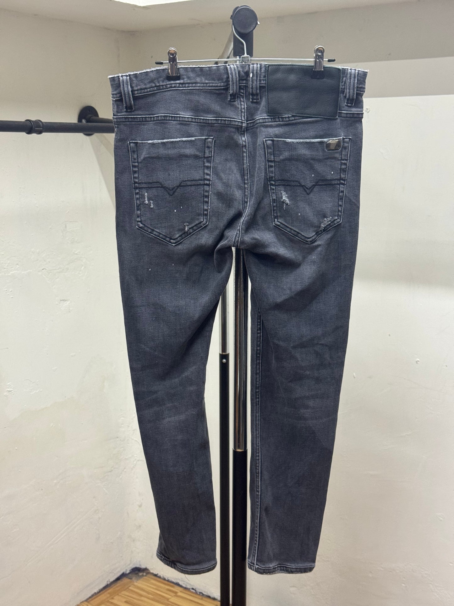 Diesel Gray Ripped Skinny Jeans