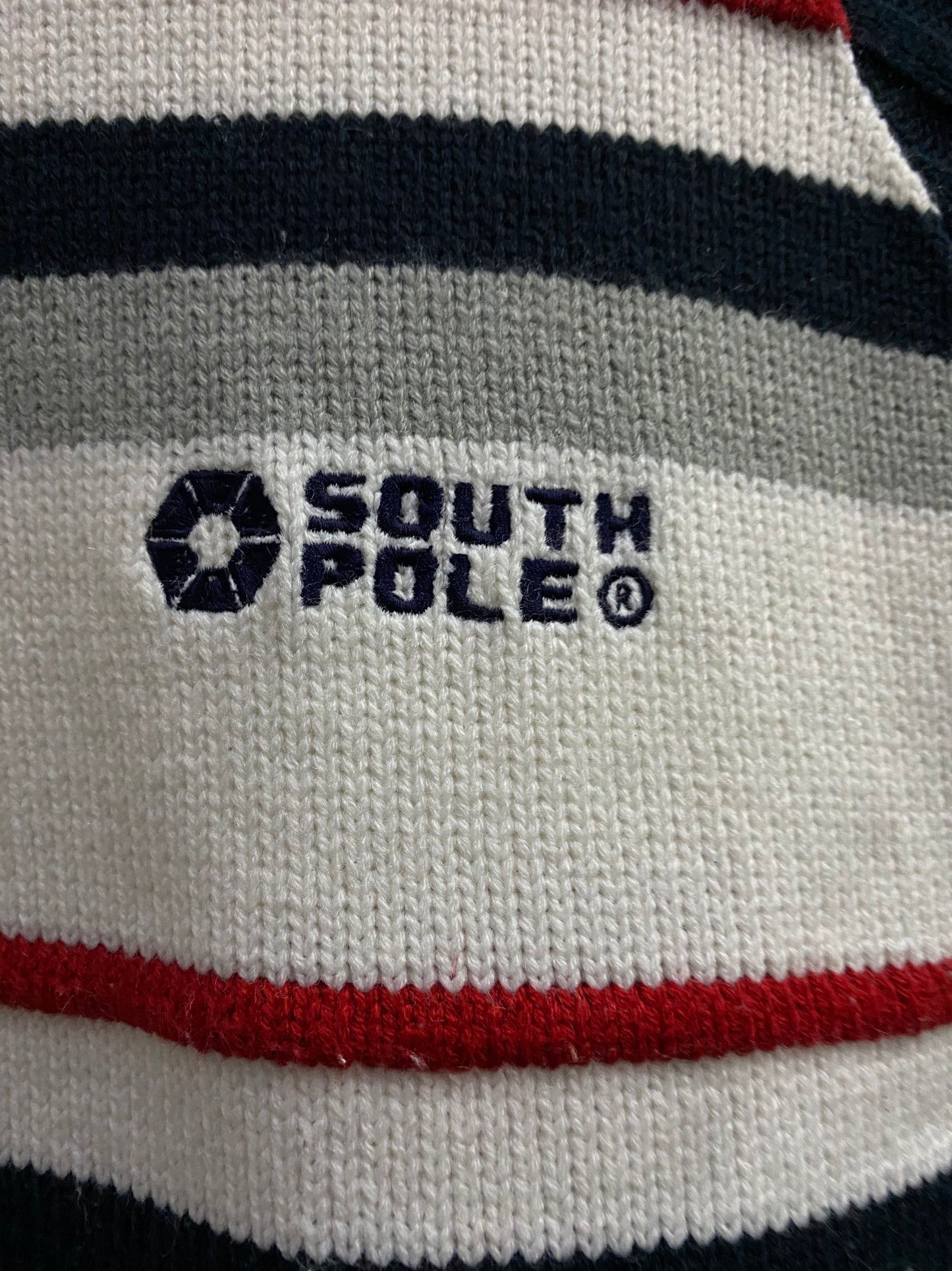 South Pole Stripes White & Black Sweater