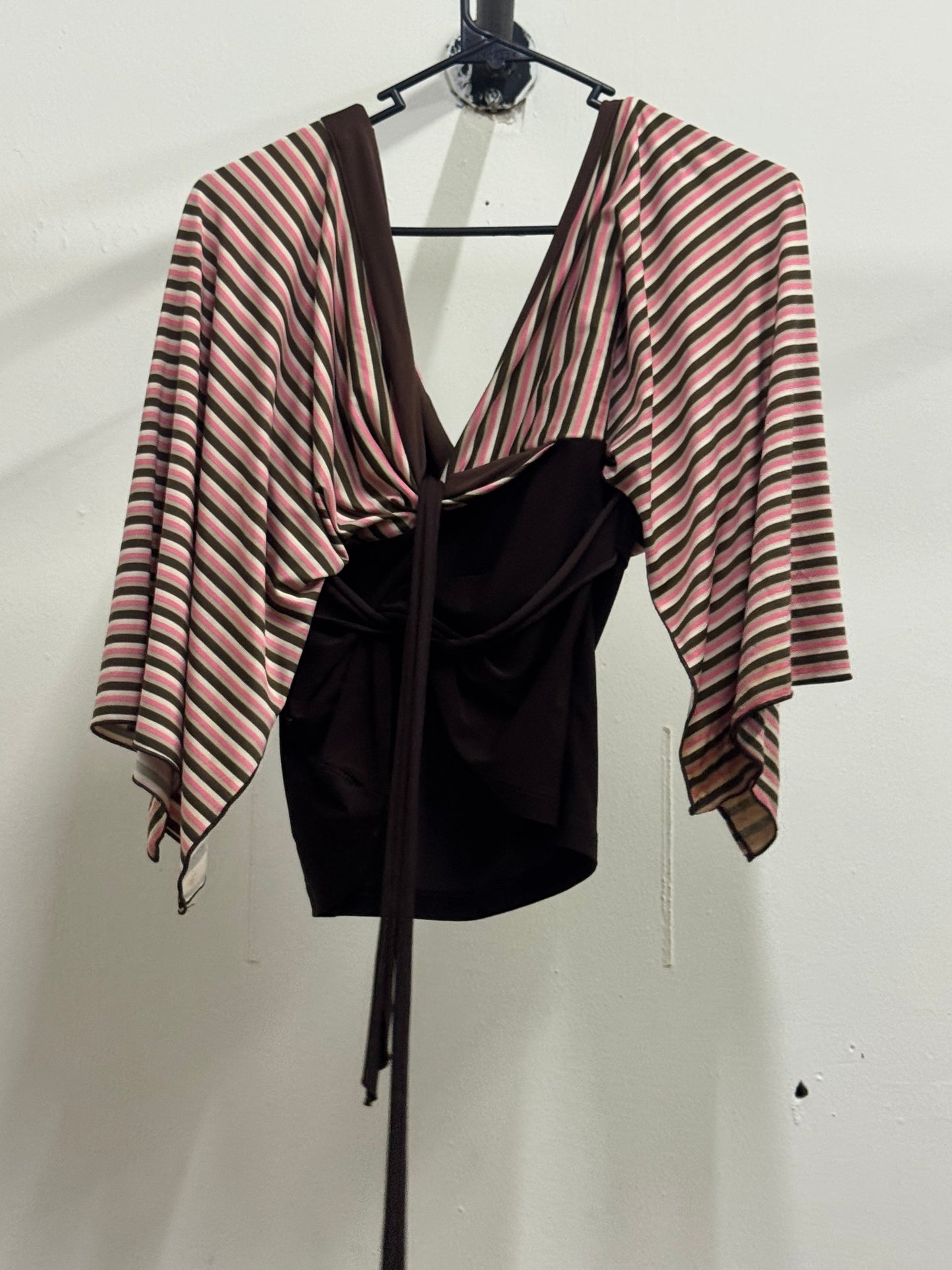 Brown & Pink Stripes Blouse