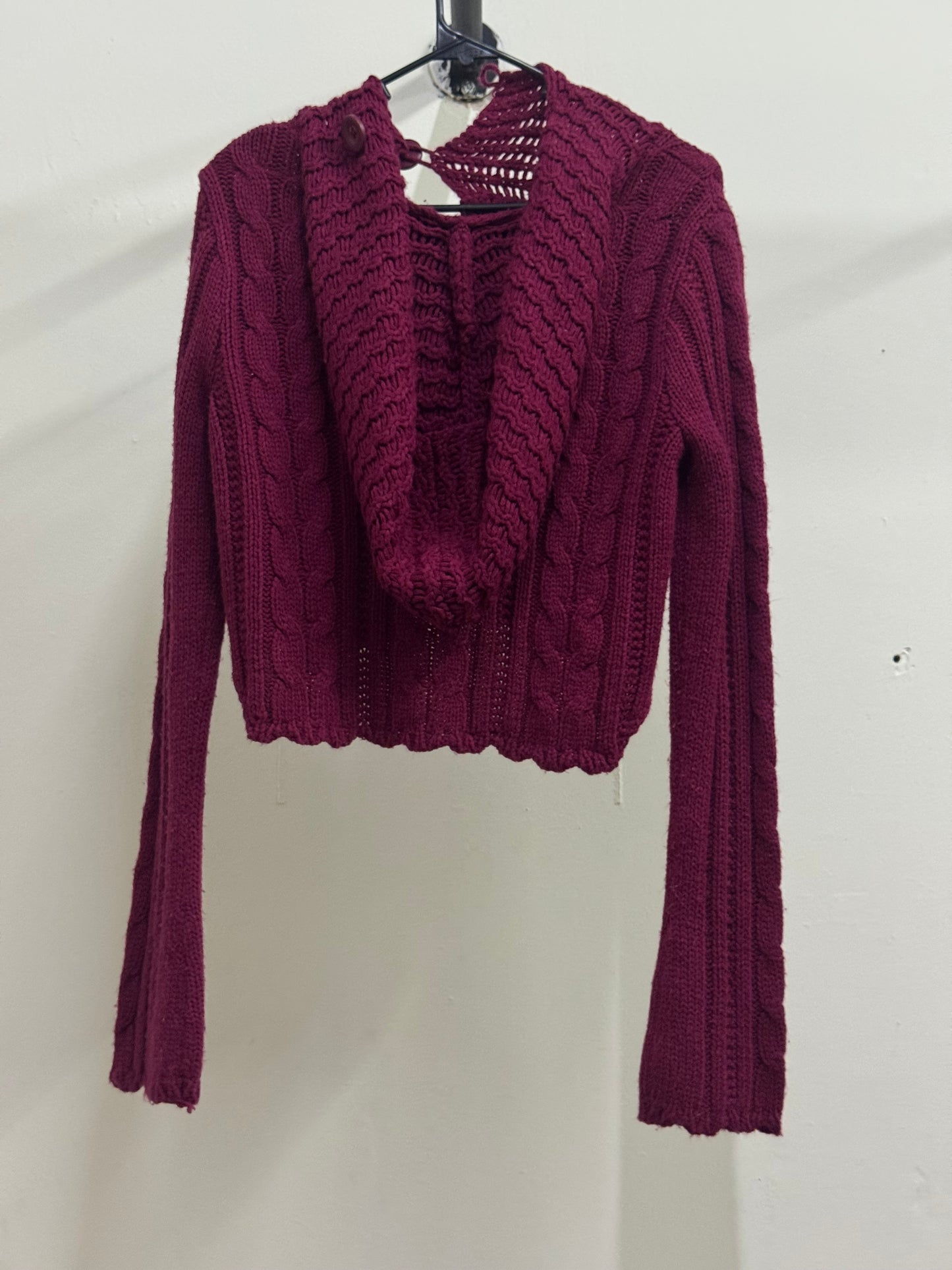 Cropped Dark Pink Cardigan