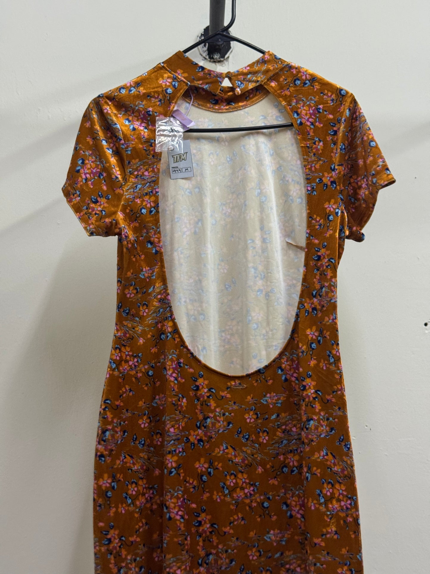 Savage Fenty Orange Flower Print Dress