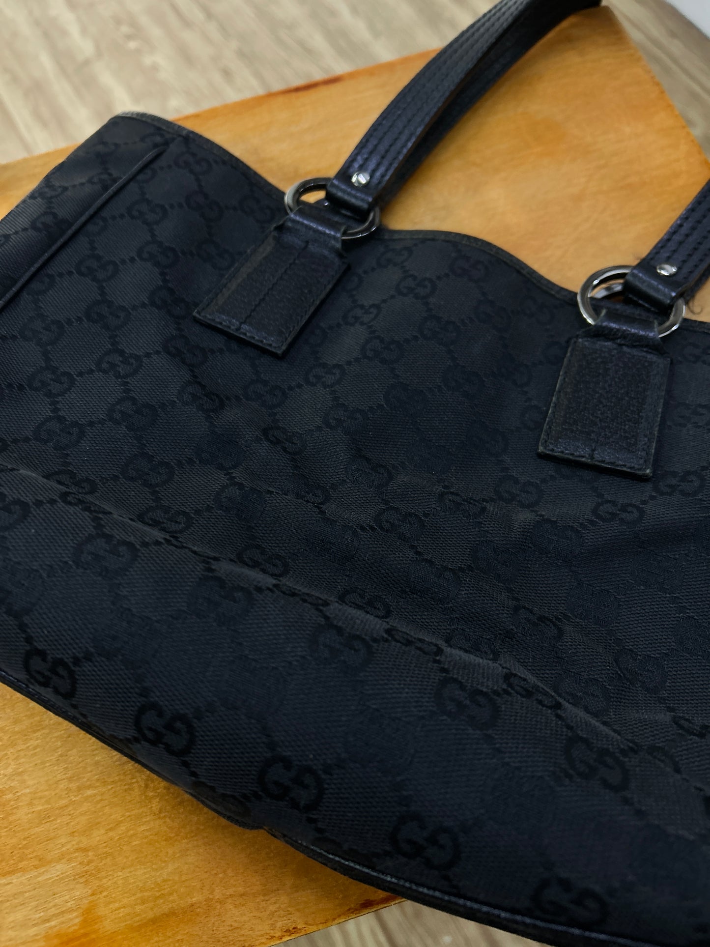 Gucci GG Black Monogram Tote Bag Preowned
