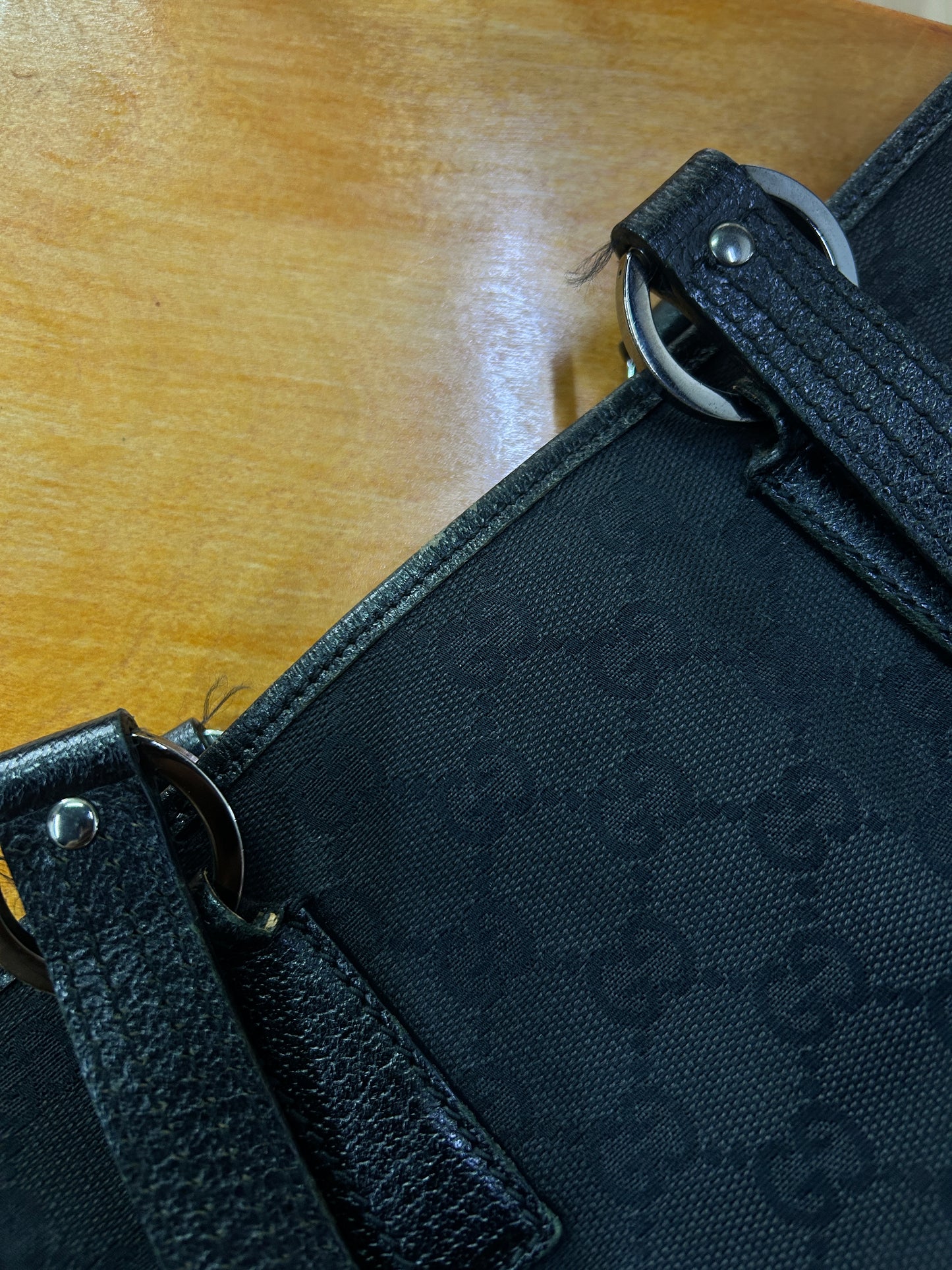 Gucci GG Black Monogram Tote Bag Preowned
