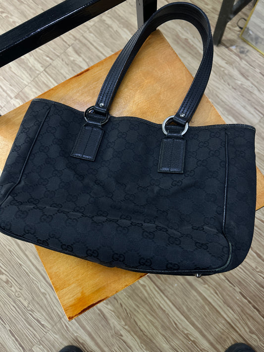 Gucci GG Black Monogram Tote Bag Preowned