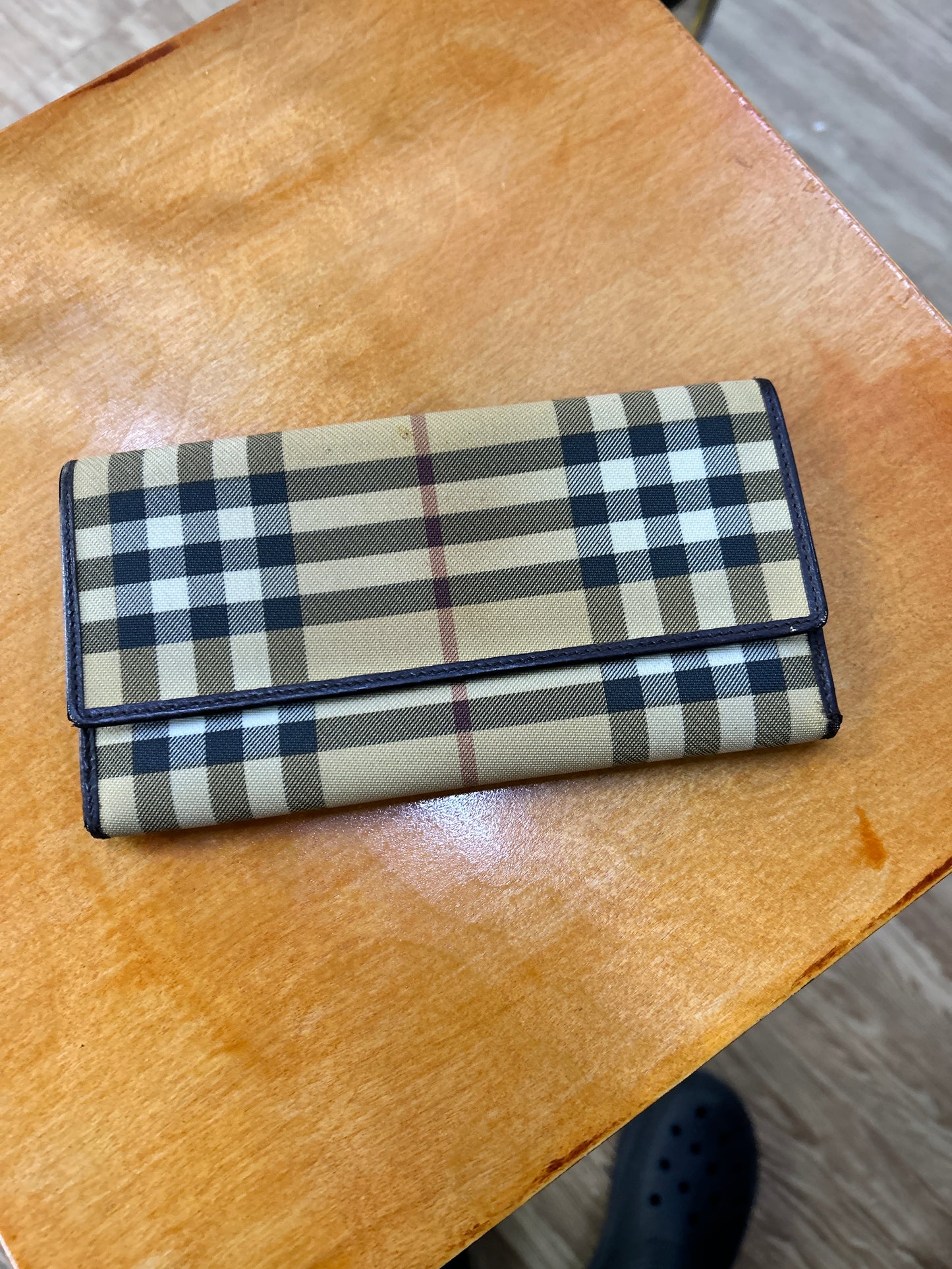 Burberry Nova Check Leather Long Wallet Preowned