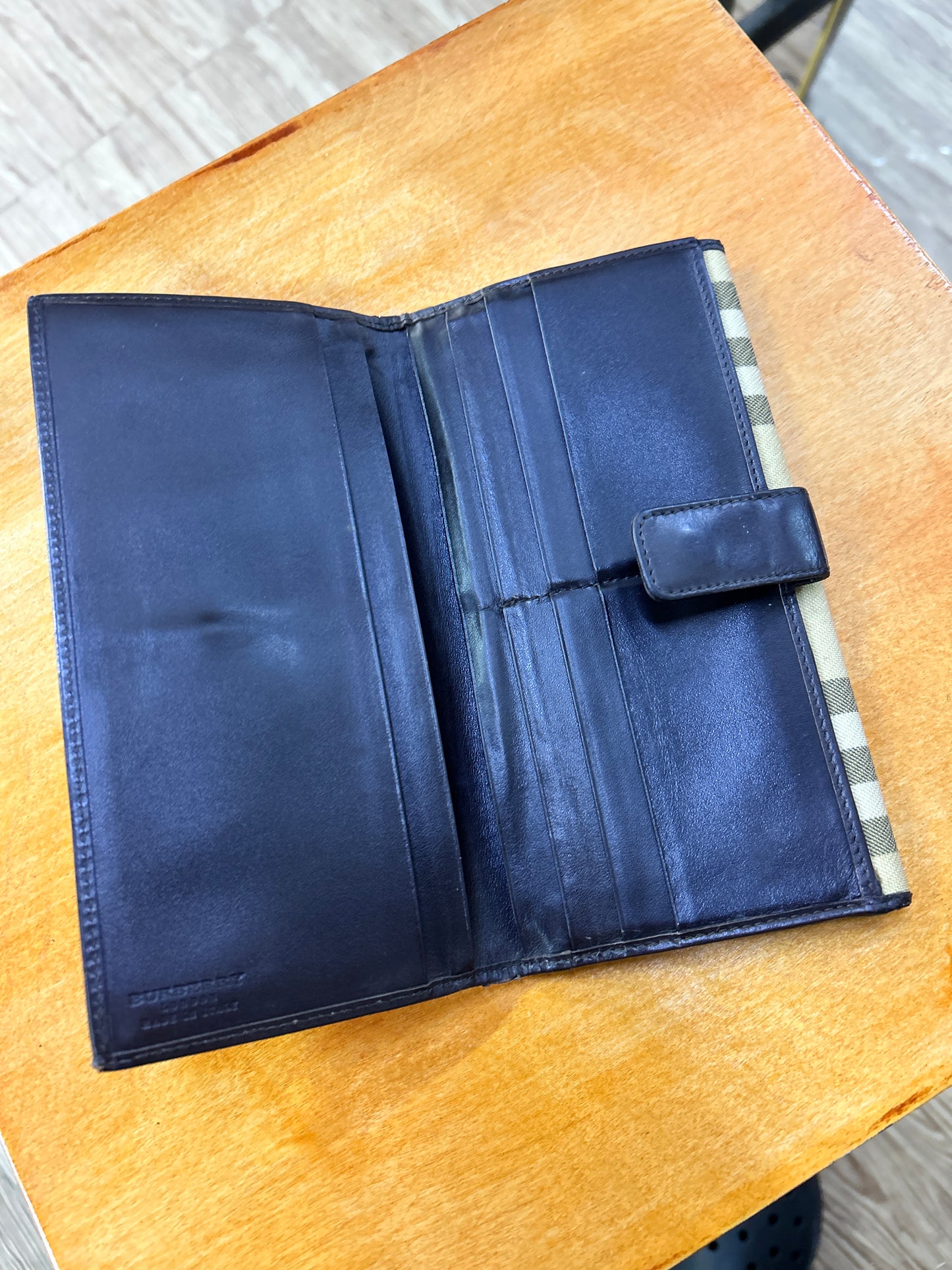 Burberry Nova Check Leather Long Wallet Preowned