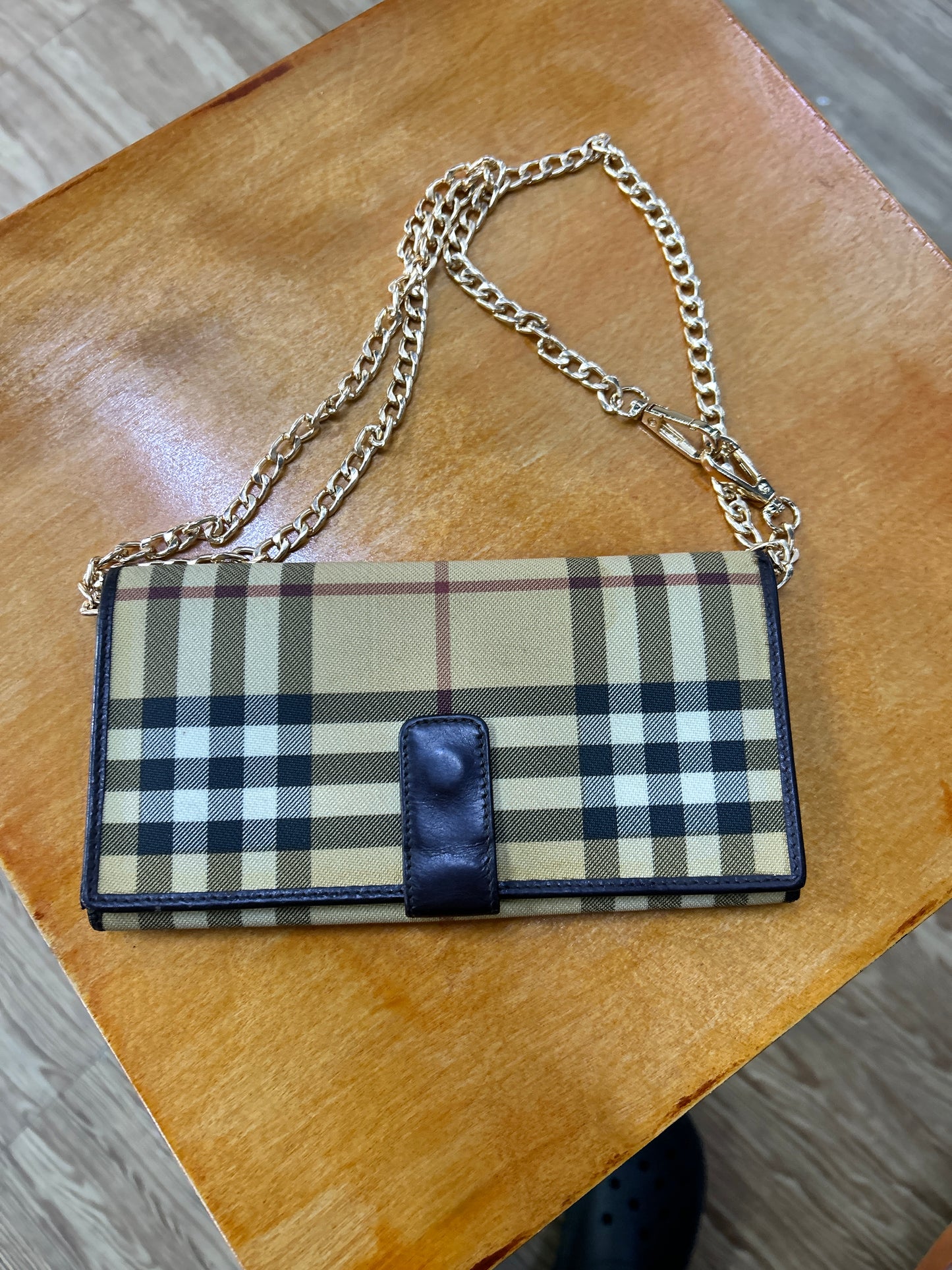 Burberry Nova Check Leather Long Wallet Preowned