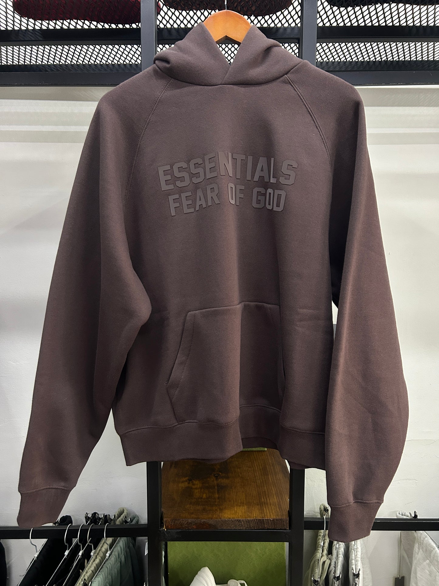 ESSENTIALS FEAR OF GOD PLUM HOODIE
