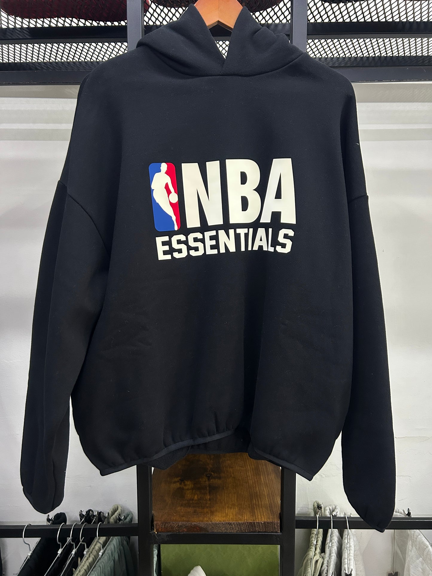 ESSENTIALS FEAR OF GOD NBA RED HOODIE