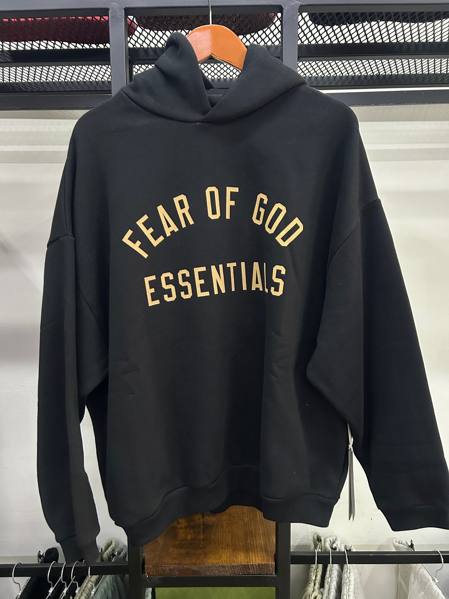 ESSENTIALS FEAR OF GOD GOLD & BLACK 2024 HOODIE