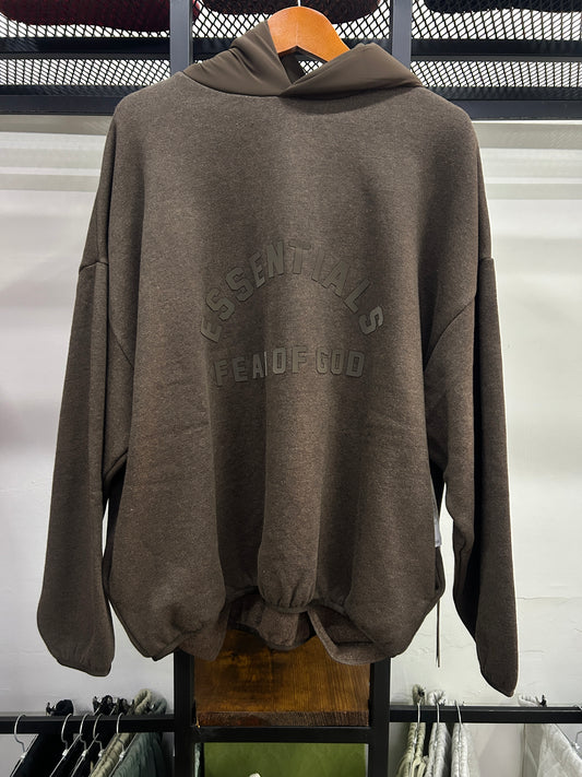 ESSENTIALS FEAR OF GOD HEATHER WOOD HOODIE