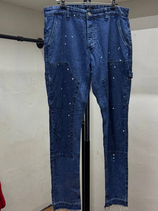 CARPENTER DOUBLE KNEE PAINTED DENIM JEANS