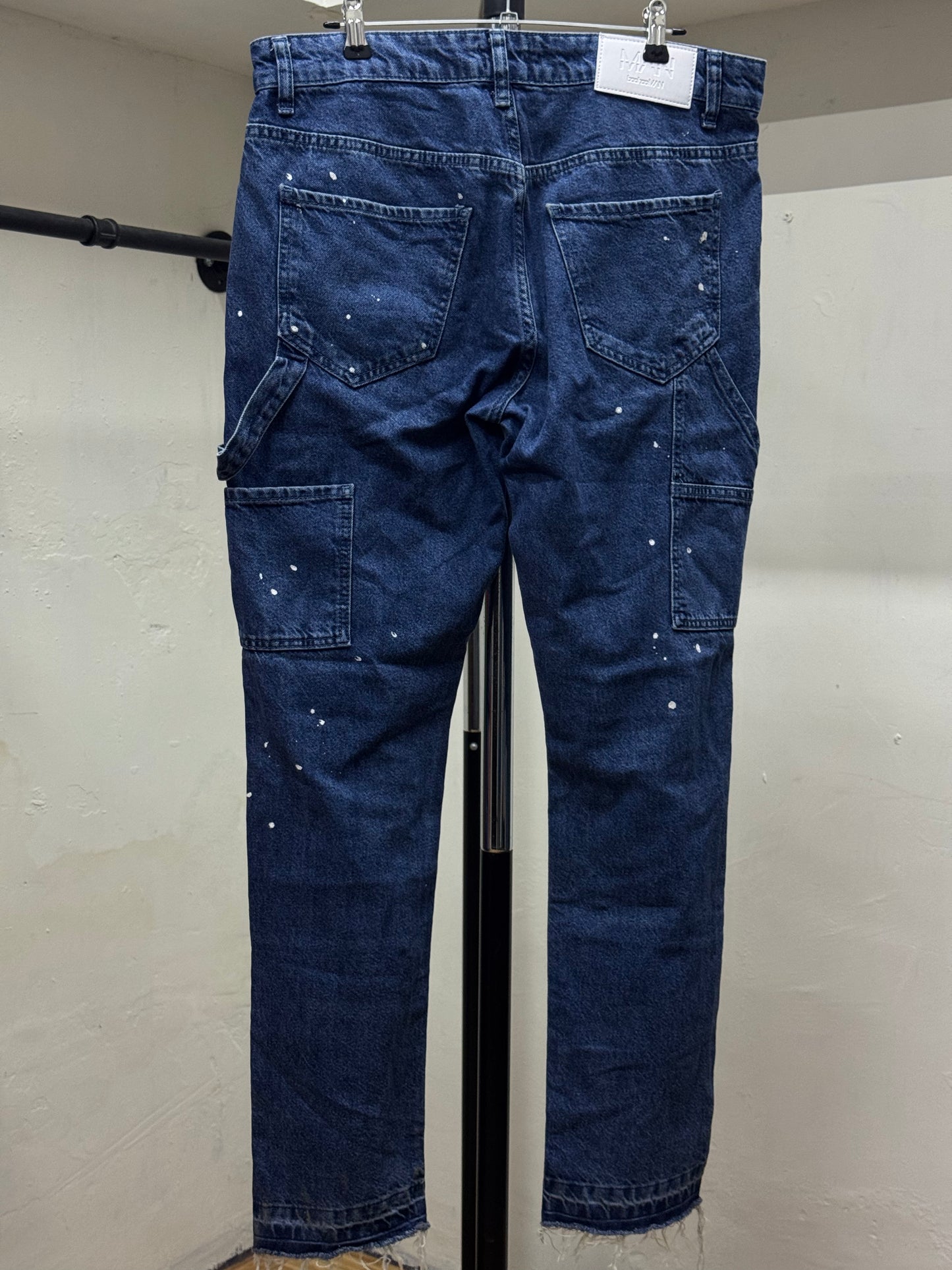 CARPENTER DOUBLE KNEE PAINTED DENIM JEANS