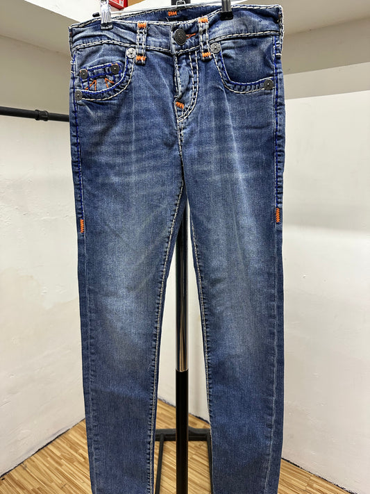TRUE RELIGION ROCCO SKINNY ORANGE TAG JEANS