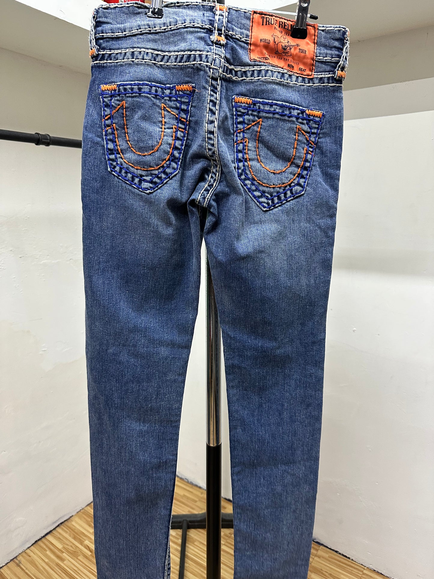 TRUE RELIGION ROCCO SKINNY ORANGE TAG JEANS