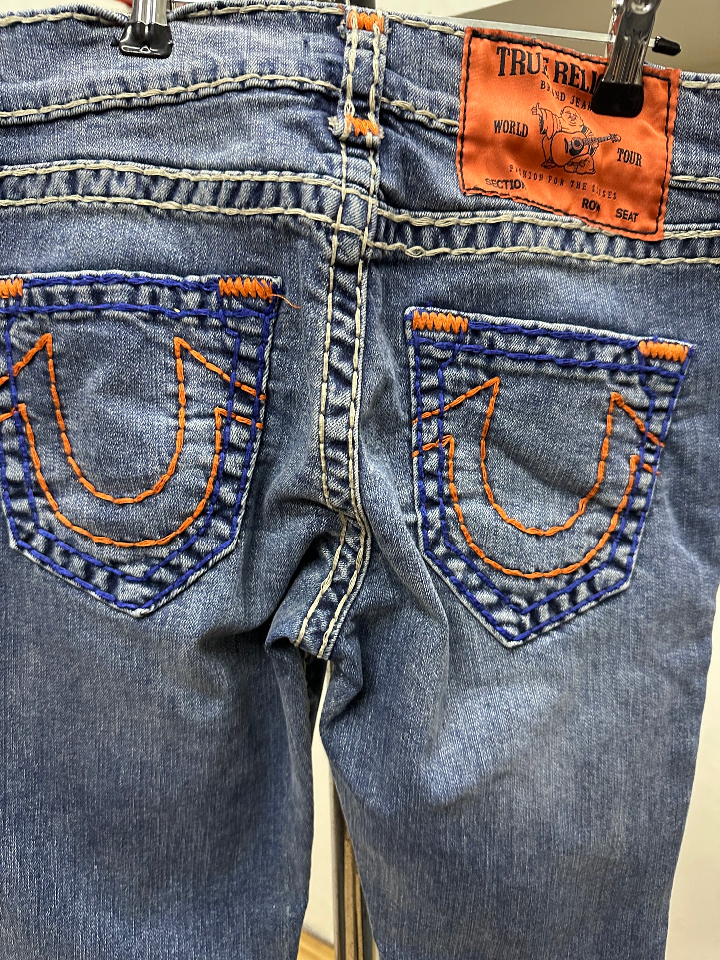 TRUE RELIGION ROCCO SKINNY ORANGE TAG JEANS
