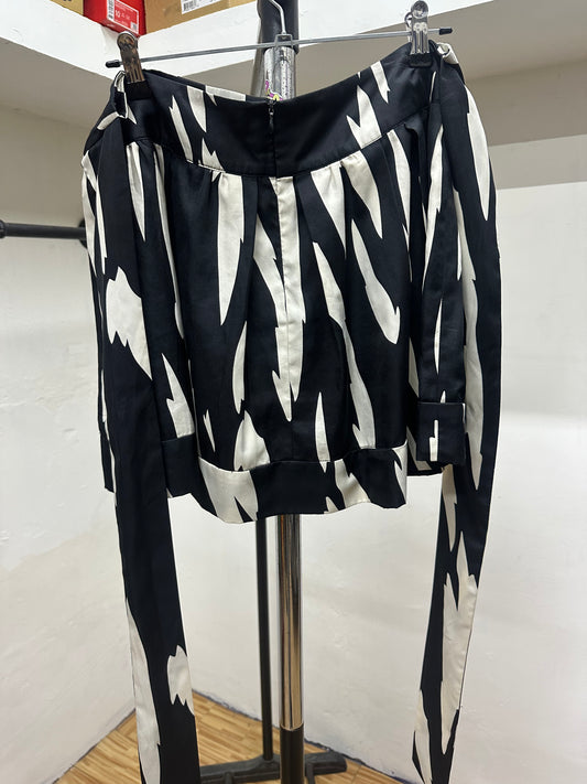 ANIMAL PRINT B&W SKIRT