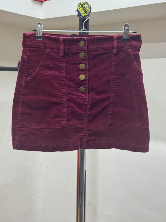 Forever 21 Dark Burgundy Button Down Skirt