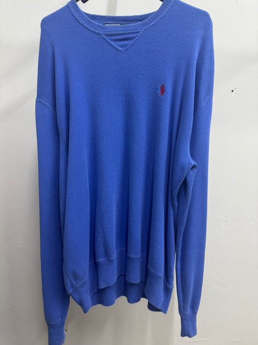 Polo Ralph Lauren Red Logo Blue Sweater
