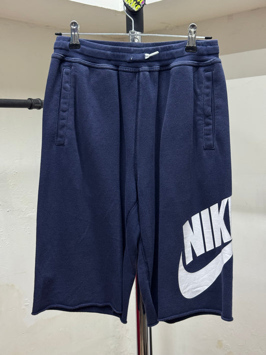 Nike White Logo Blue Shorts