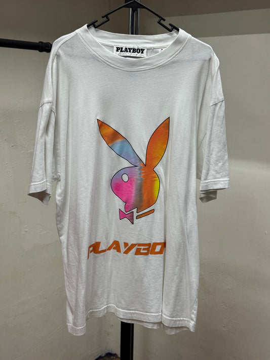 Playboy Multicolor Logo White Tee