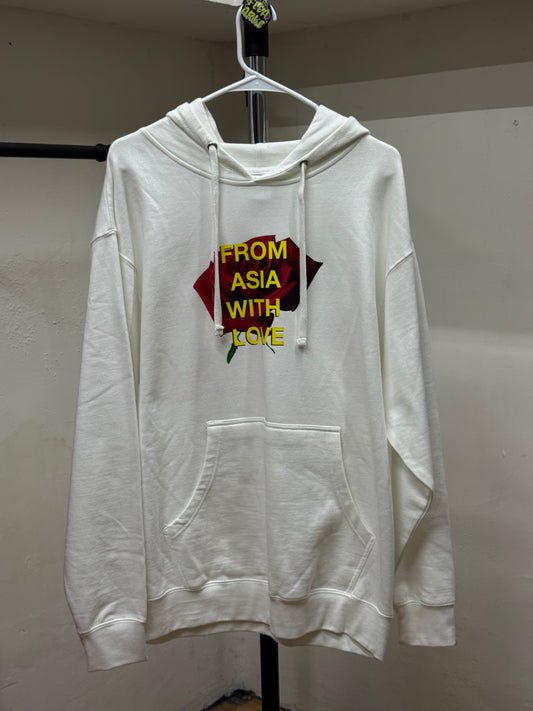 Anti Social Social Club Rose Print White Hoodie