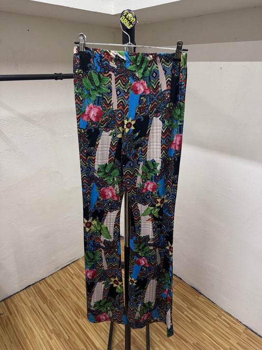 Women's Kimberly C Multicolor Flower Pattern Flared Pants