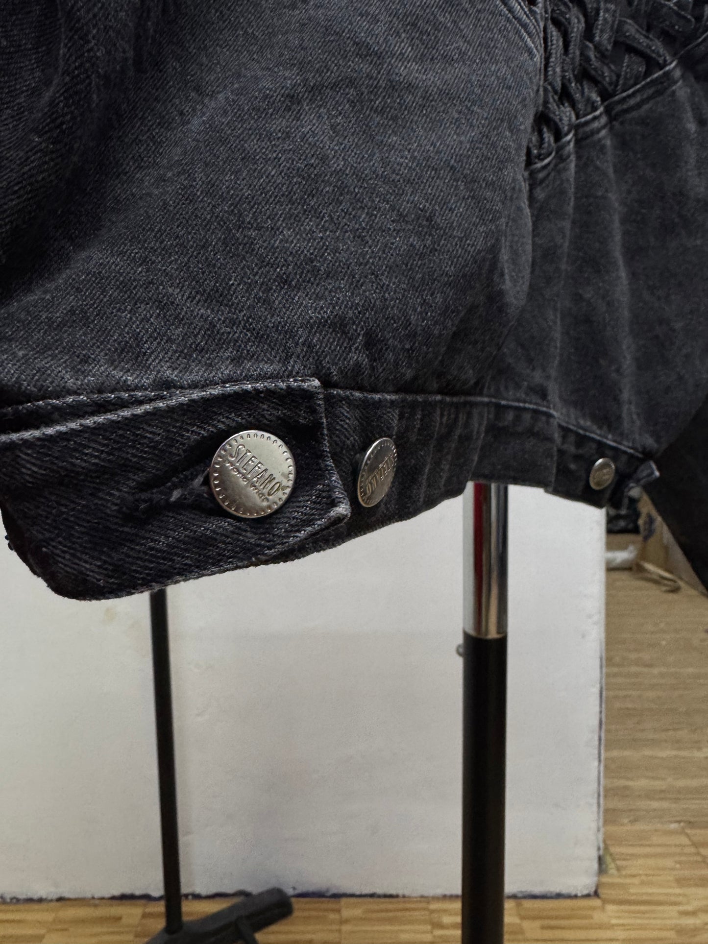 STEFANO Black Denim Cropped Heart Jacket