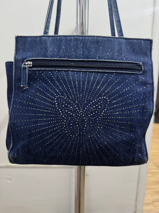 Dark Blue Denim Butterfly Bag