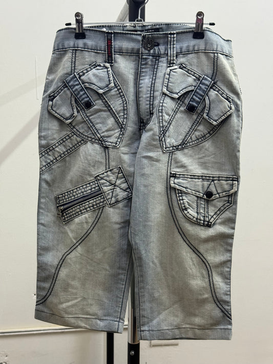 Bronx! Washed Light Blue Denim 3/4 Jeans