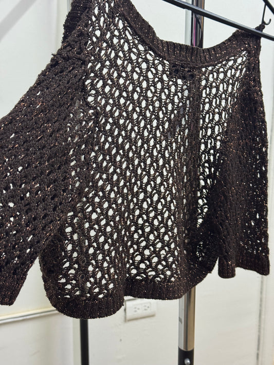 Women's It's Our Time Brown Cropped Cardigan