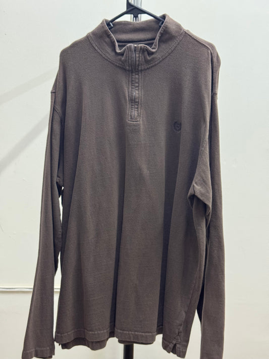 Chaps High Neck Deep Brown Long Sleeve Shirt