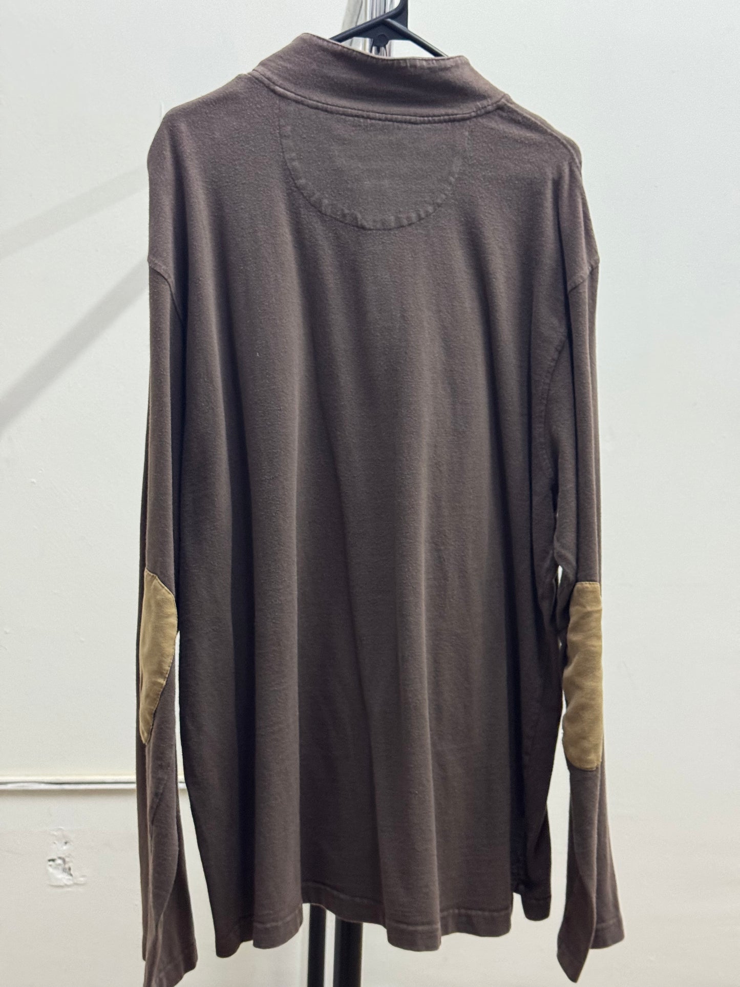 Chaps High Neck Deep Brown Long Sleeve Shirt
