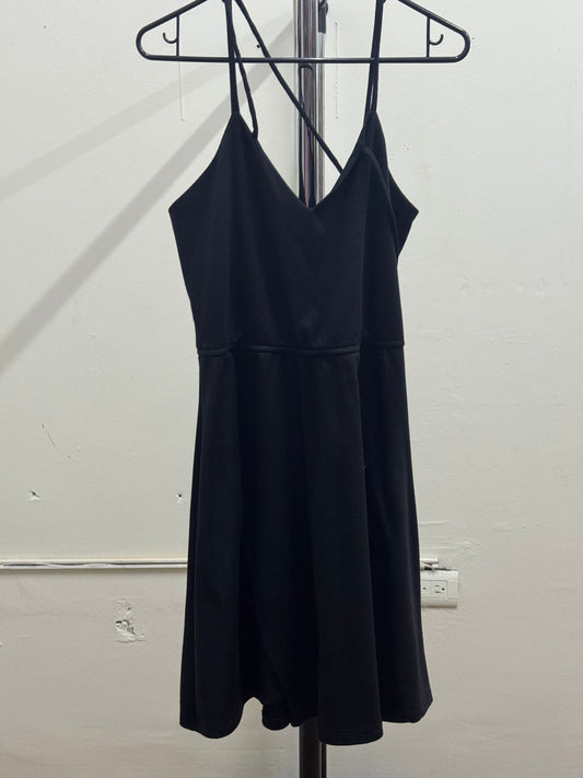 Women's V Neck Black Dress
