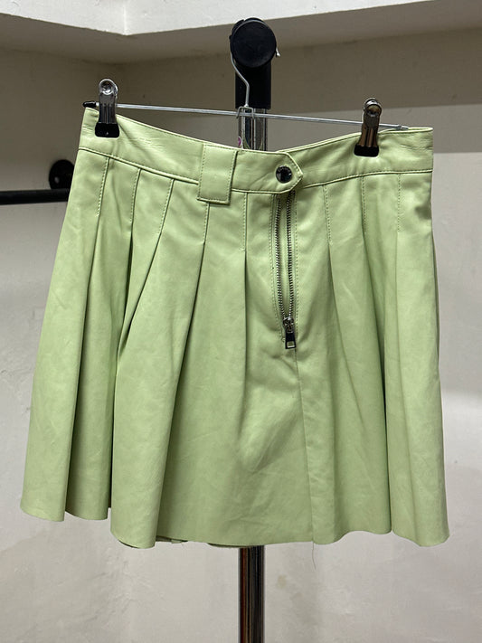 BERSHKA PISTACHIO MINI SKIRT