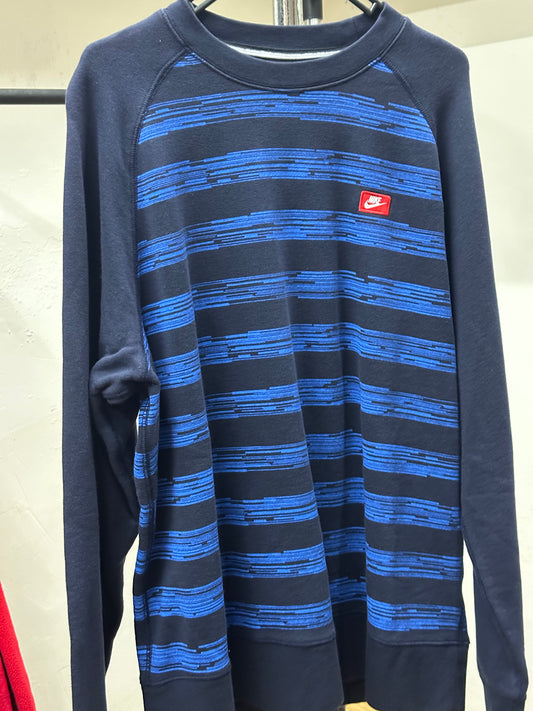 NIKE BLUE NAVY LINES CREWNECK