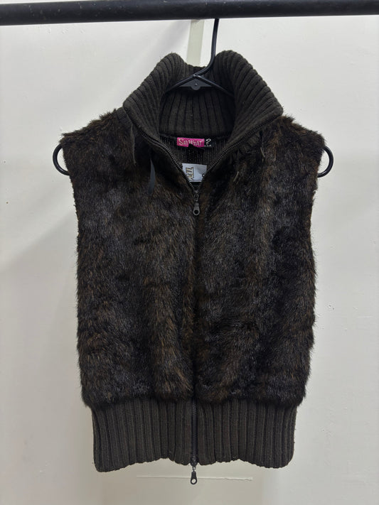 Y2K FURRY GILET VEST WOMEN