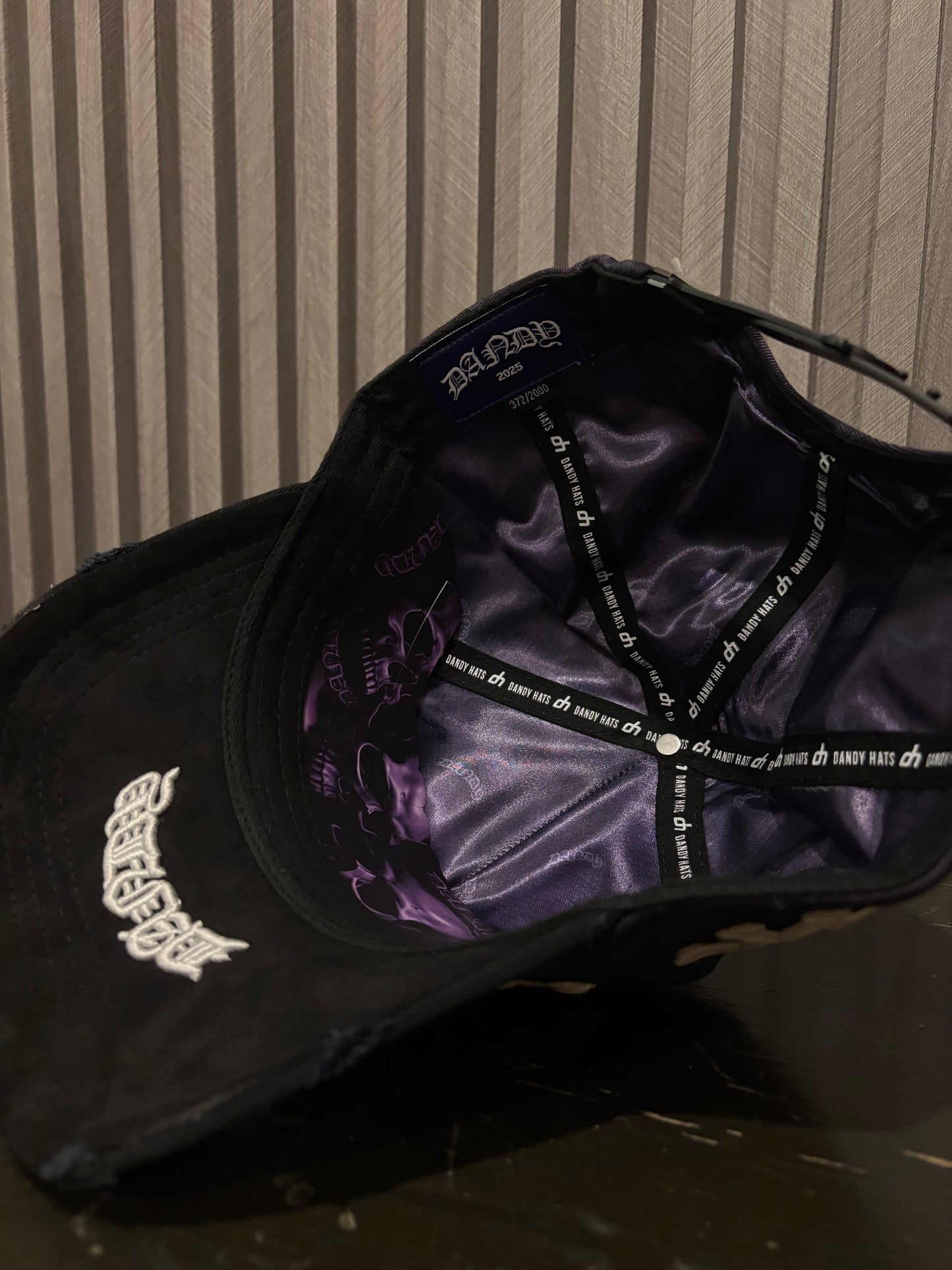 DANDY HATS NY SKELLY CAP BLACK & PURPLE CAP